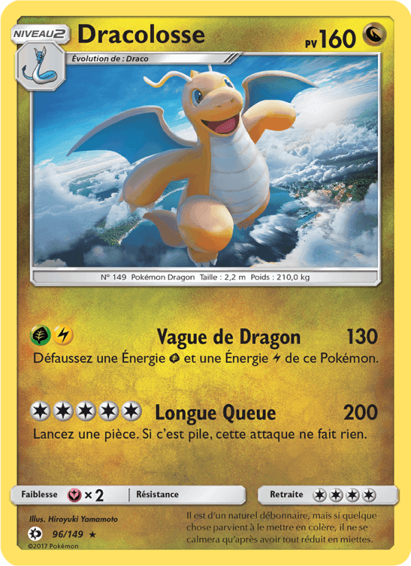 Dracolosse, carte 96 de Soleil et Lune