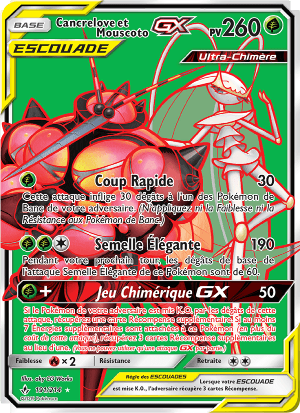 Cancrelove et Mouscoto GX, carte 191 de Alliance Infaillible