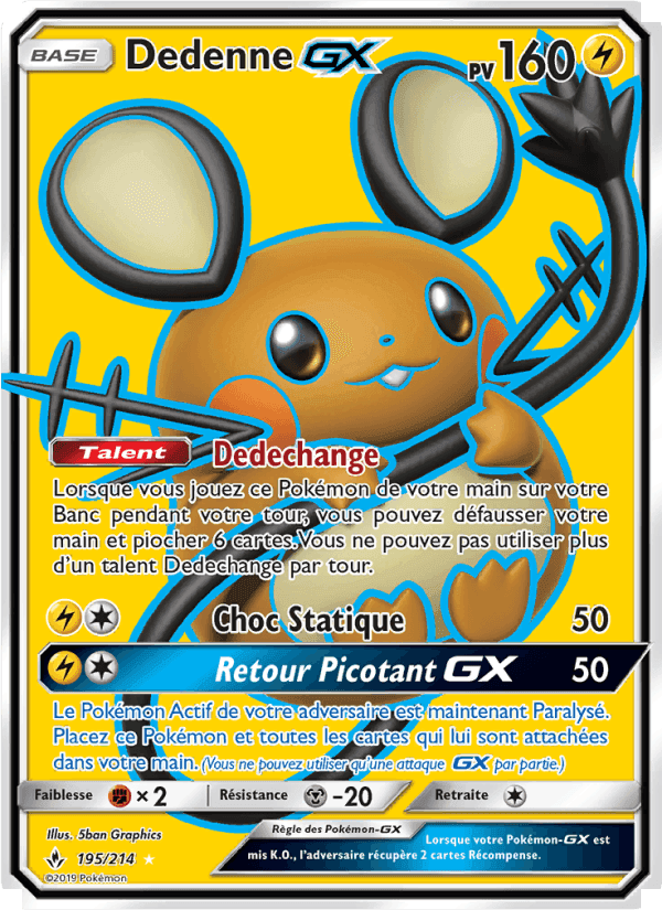 Dedenne GX, card 195 from Alliance Infaillible