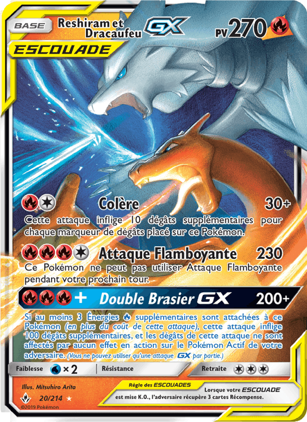 Reshiram et Dracaufeu GX, carte 20 de Alliance Infaillible