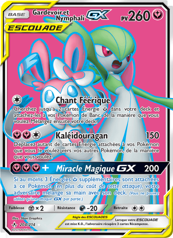Gardevoir et Nymphali GX, carte 204 de Alliance Infaillible
