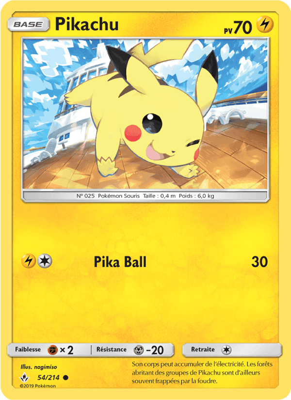 Pikachu, carte 54 de Alliance Infaillible