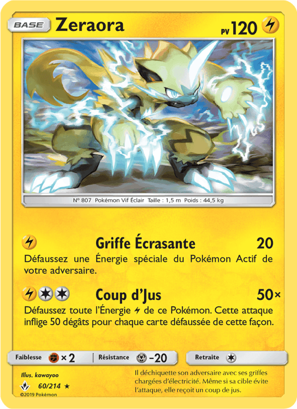 Zeraora, card 60 from Alliance Infaillible