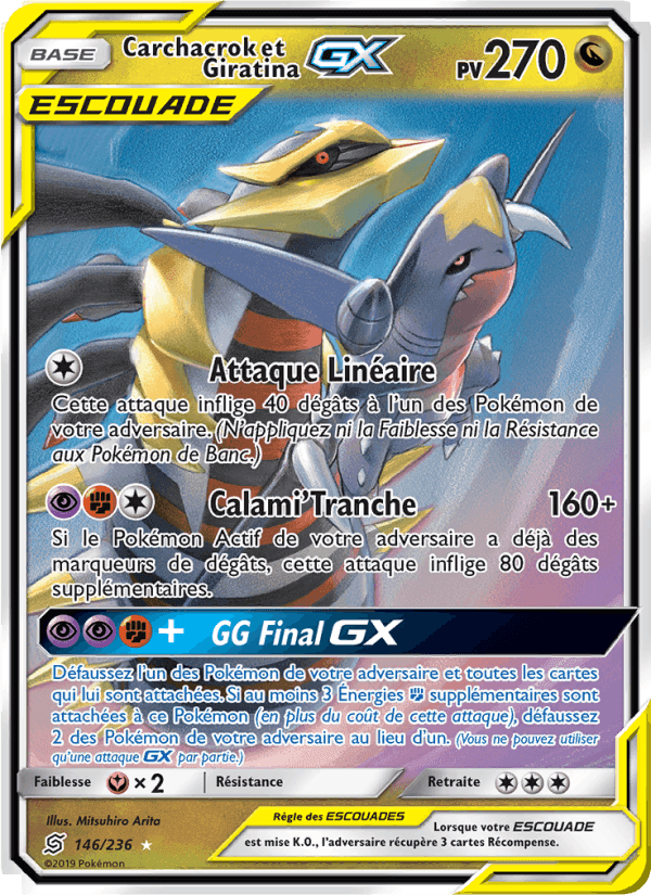 Carchacrok et Giratina GX, carte 146 de Harmonie des Esprits