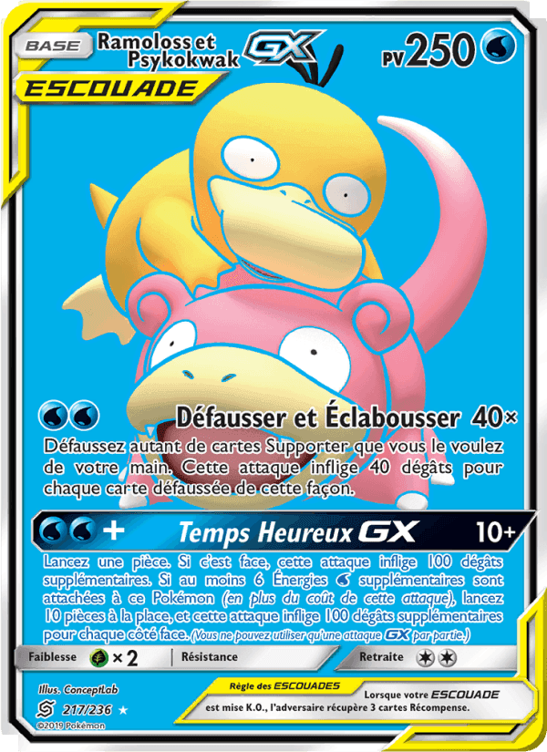 Ramoloss et Psykokwak GX, carte 217 de Harmonie des Esprits