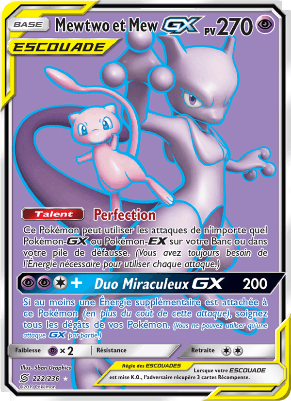 Mewtwo et Mew GX, card 222 from Harmonie des Esprits