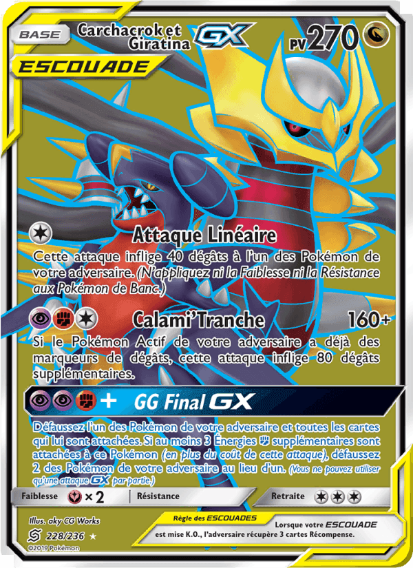 Carchacrok et Giratina GX, carta 228 di Harmonie des Esprits