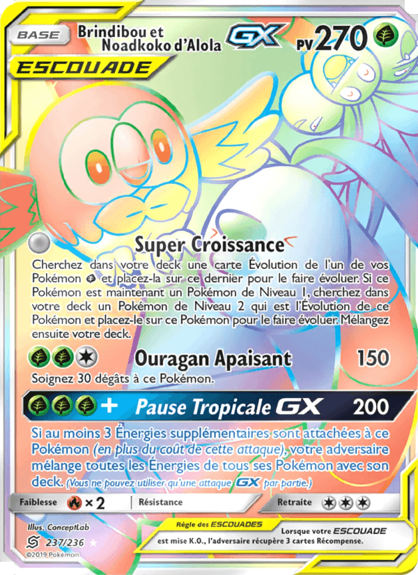 Brindibou et Noadkoko d’Alola GX, carte 237 de Harmonie des Esprits