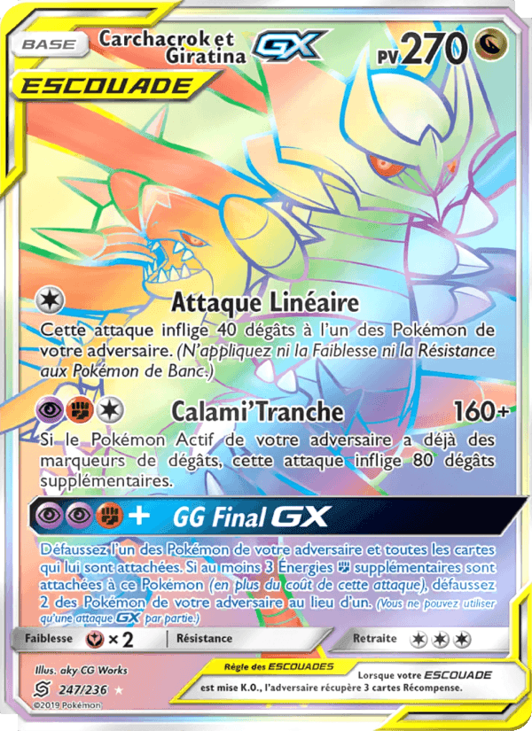 Carchacrok et Giratina GX, carte 247 de Harmonie des Esprits