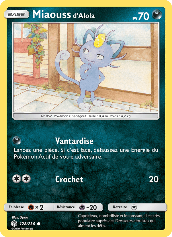 Miaouss d’Alola, carte 128 de Éclipse Cosmique