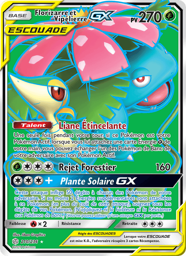 Florizarre et Vipélierre GX, carte 210 de Éclipse Cosmique