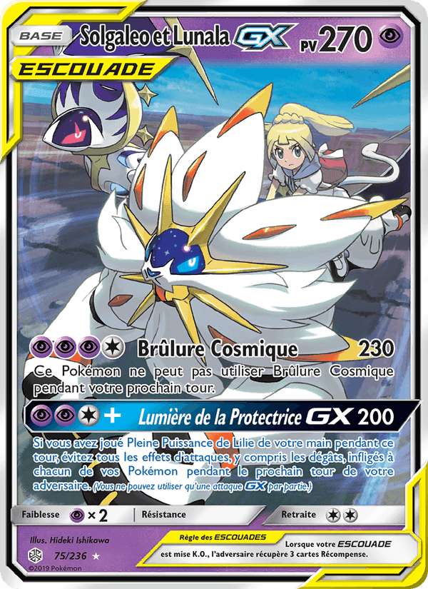 Solgaleo et Lunala GX, carta 75 di Éclipse Cosmique
