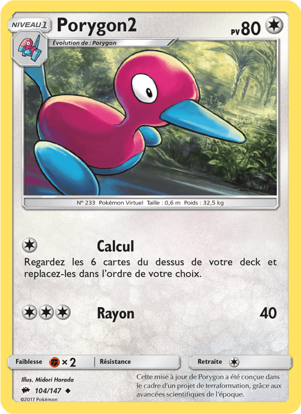 Porygon2, card 104 from Ombres Ardentes