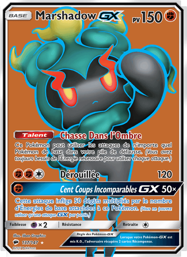 Marshadow GX, card 137 from Ombres Ardentes