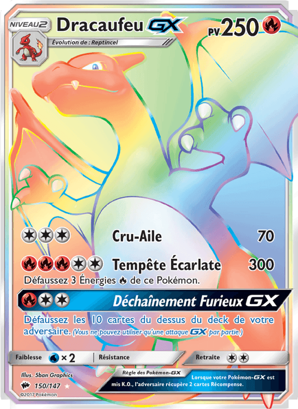 Dracaufeu GX, carte 150 de Ombres Ardentes