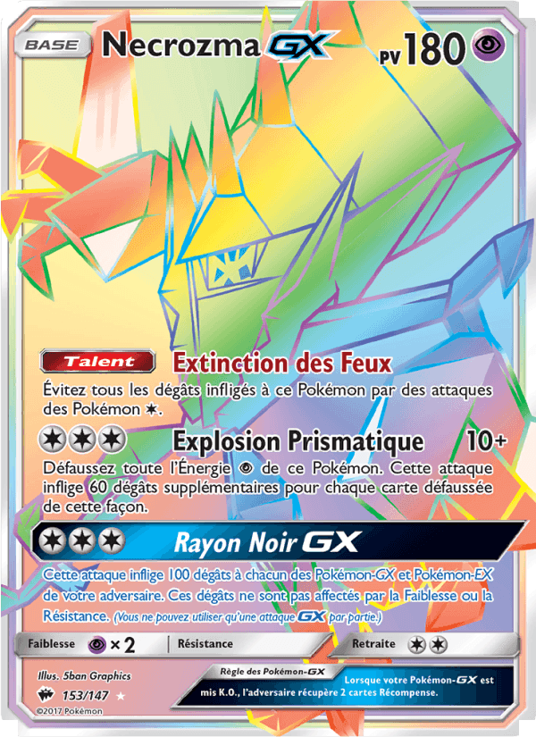 Necrozma GX, card 153 from Ombres Ardentes