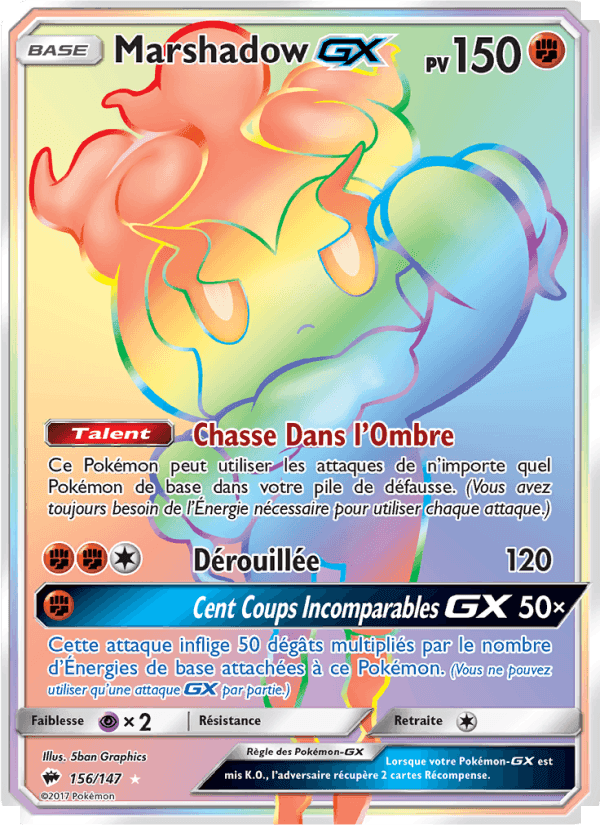 Marshadow GX, carte 156 de Ombres Ardentes
