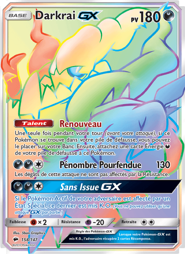 Darkrai GX, carte 158 de Ombres Ardentes