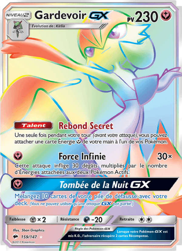 Gardevoir GX, carte 159 de Ombres Ardentes