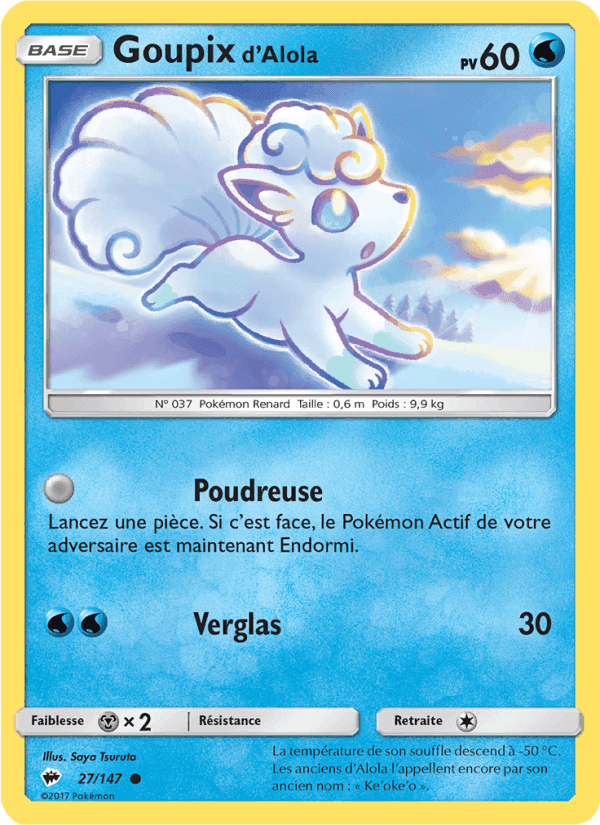 Goupix d’Alola, carte 27 de Ombres Ardentes
