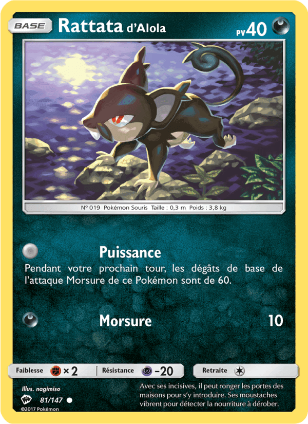 Rattata d’Alola, card 81 from Ombres Ardentes