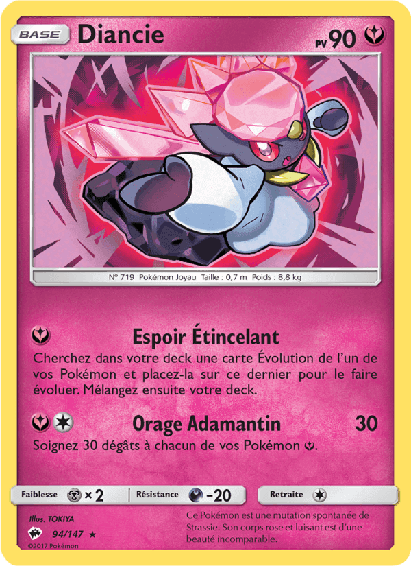Diancie, carte 94 de Ombres Ardentes