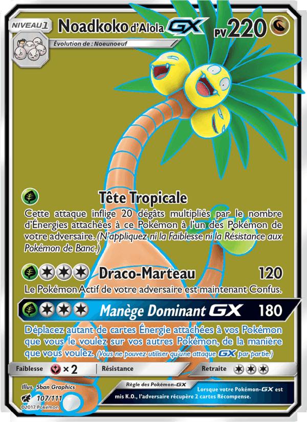 Noadkoko d’Alola GX, carte 107 de Invasion Carmin