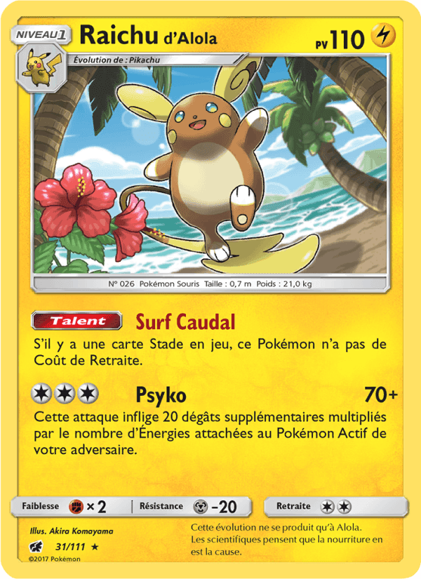 Raichu d’Alola, carte 31 de Invasion Carmin