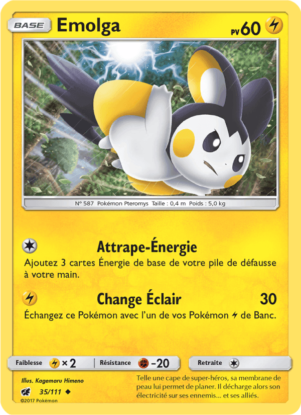 Emolga, carta 35 de Invasion Carmin