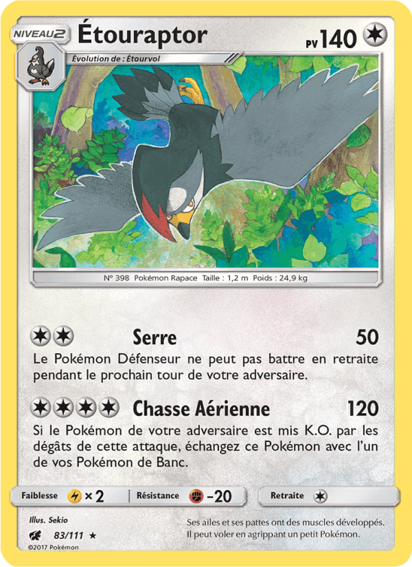 Étouraptor, carte 83 de Invasion Carmin