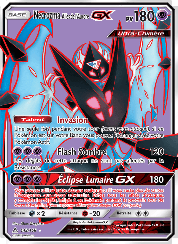Necrozma Ailes de l’Aurore GX, card 143 from Ultra-Prisme