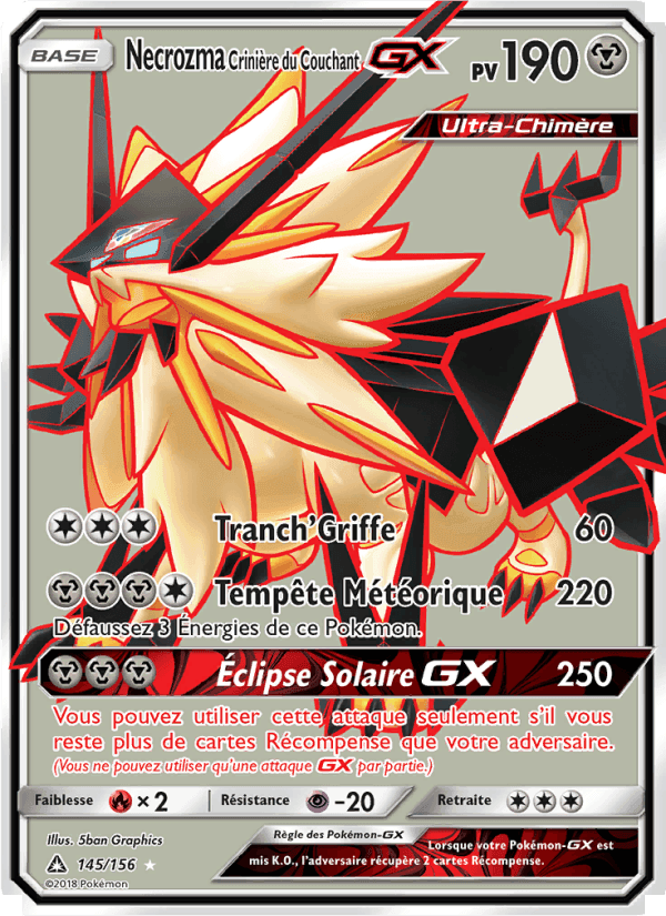 Necrozma Crinière du Couchant GX, carte 145 de Ultra-Prisme