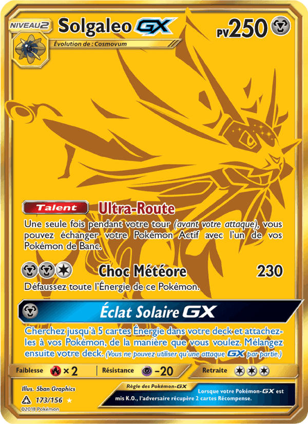 Solgaleo GX, card 173 from Ultra-Prisme