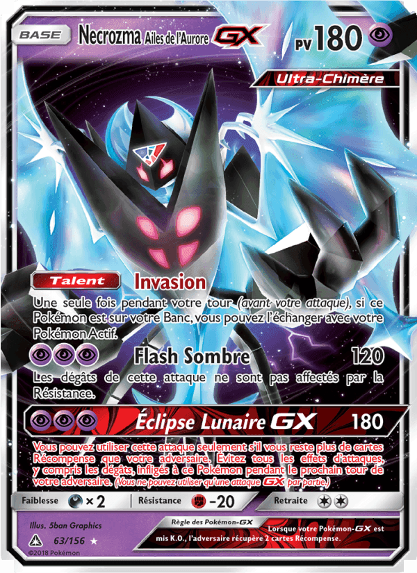 Necrozma Ailes de l’Aurore GX, carte 63 de Ultra-Prisme