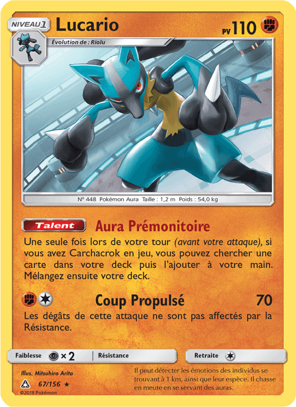 Lucario, card 67 from Ultra-Prisme