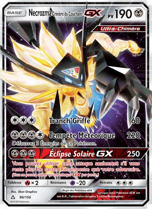 Necrozma Crinière du Couchant GX, carte 90 de Ultra-Prisme