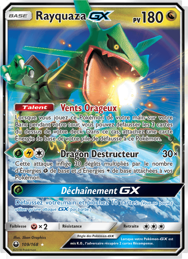 Rayquaza GX, carte 109 de Tempête Céleste