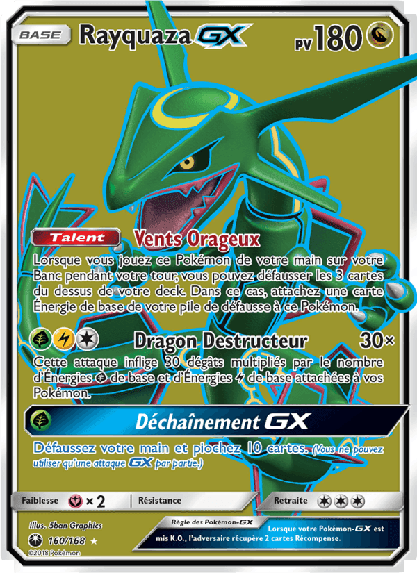 Rayquaza GX, carta 160 di Tempête Céleste
