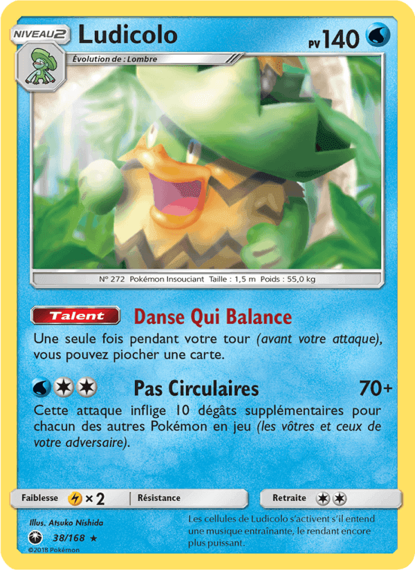 Ludicolo, carta 38 di Tempête Céleste