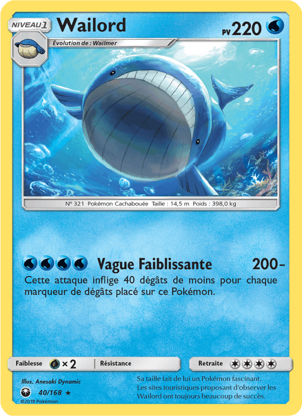 Wailord, carta 40 de Tempête Céleste
