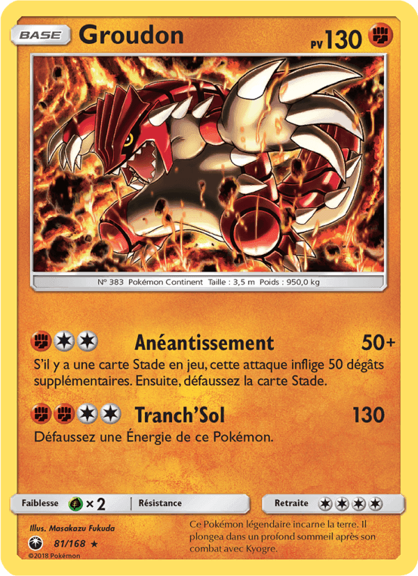 Groudon, card 81 from Tempête Céleste