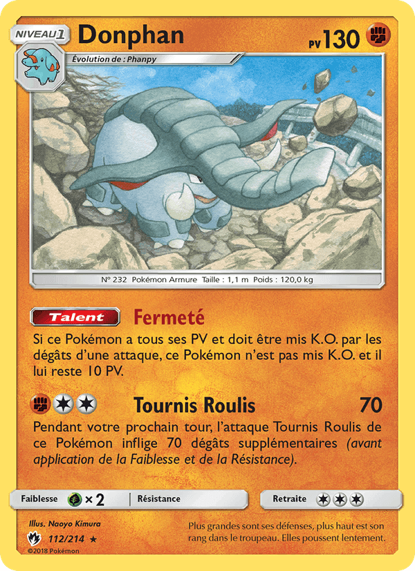 Donphan, carte 112 de Tonnerre Perdu