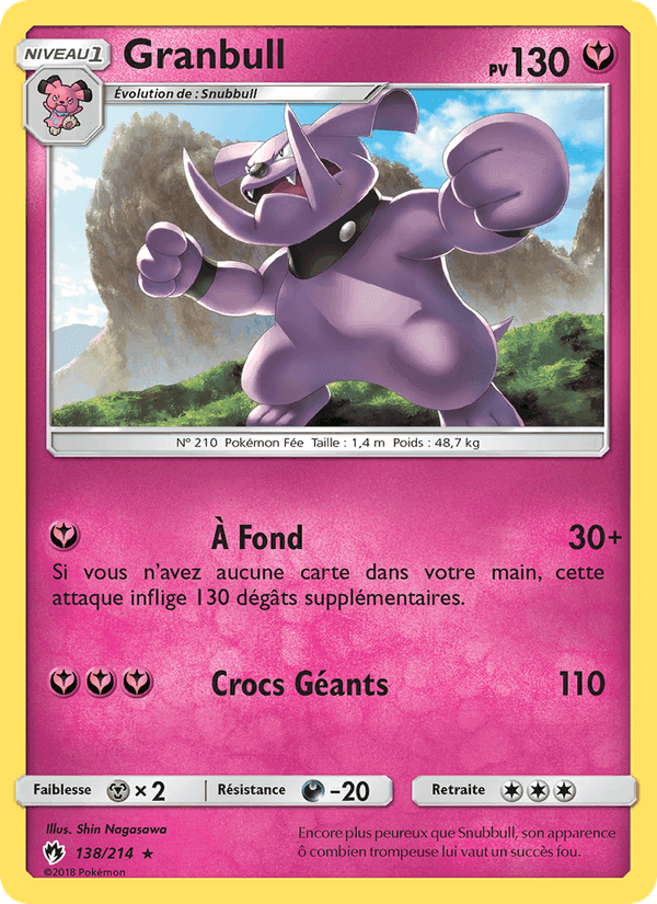 Granbull, carte 138 de Tonnerre Perdu