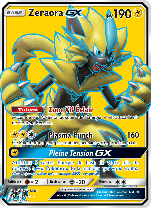 Zeraora GX, card 201 from Tonnerre Perdu