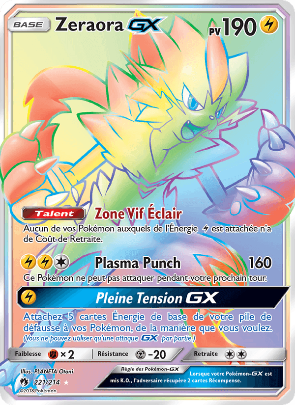Zeraora GX, card 221 from Tonnerre Perdu