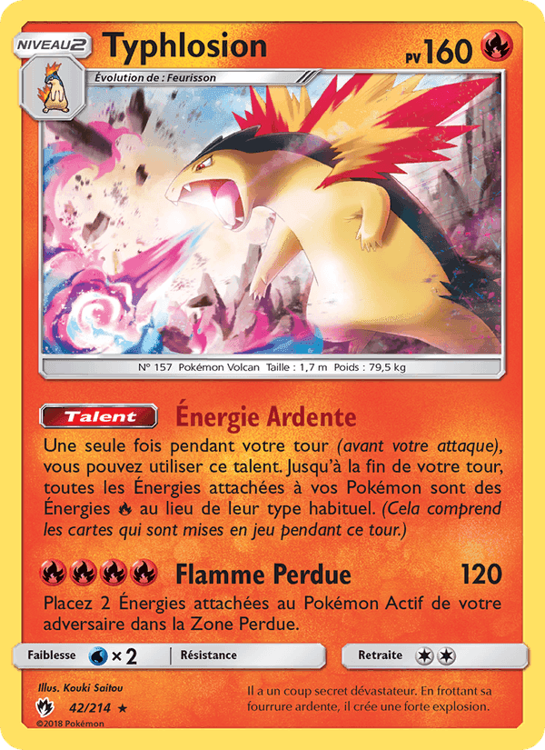 Typhlosion, carta 42 di Tonnerre Perdu