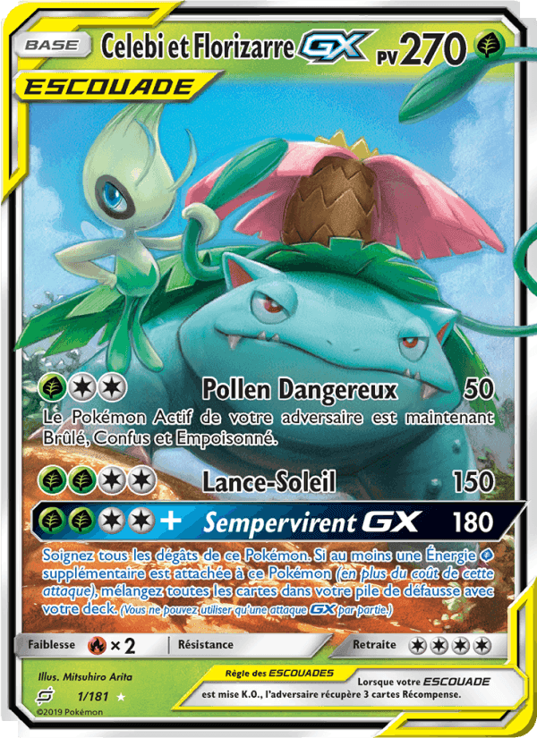 Celebi et Florizarre GX, carte 1 de Duo de Choc