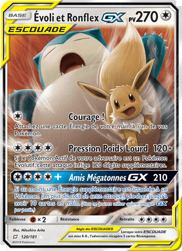 Évoli et Ronflex GX, card 120 from Duo de Choc