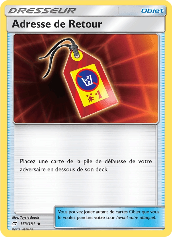 Adresse de Retour, carte 153 de Duo de Choc