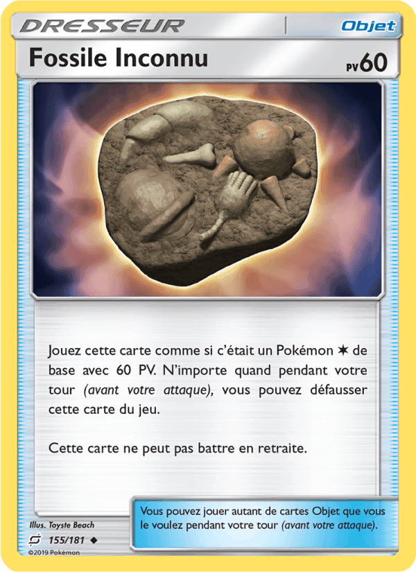 Fossile Inconnu, card 155 from Duo de Choc